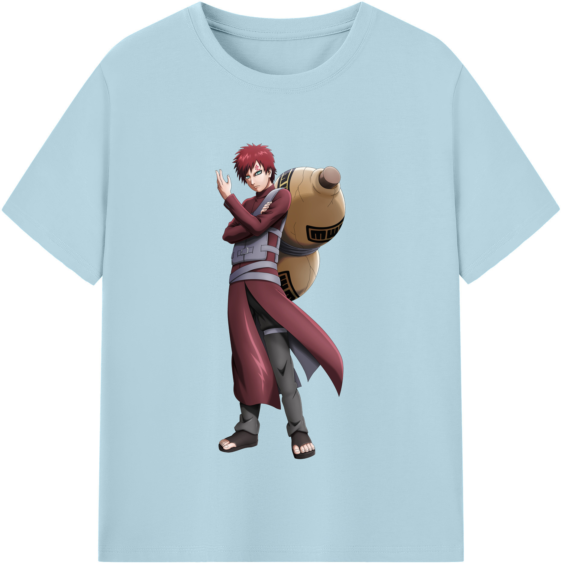 （画像用） NARUTO -ナルト- ガアラ Gaara 綿100％半袖Tシャツ（フロントプリント）